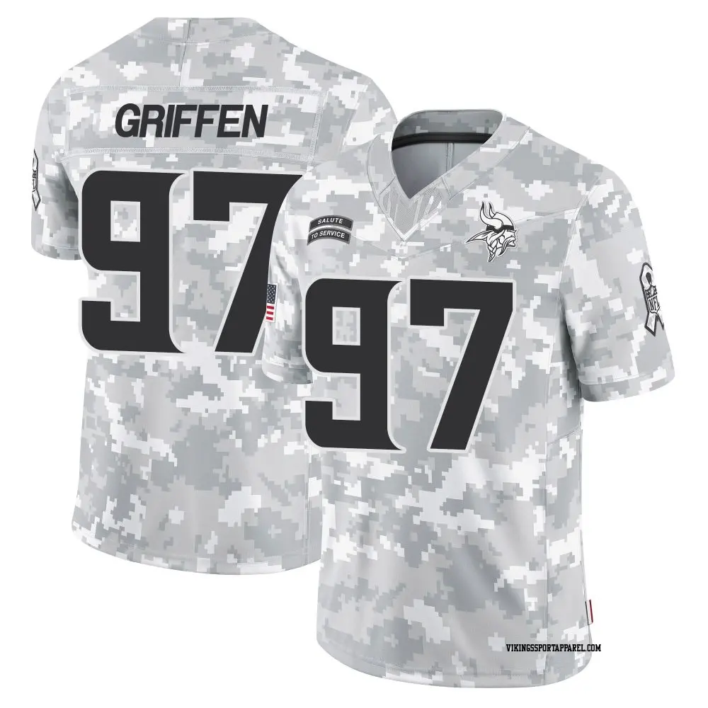Limited Arctic Camo Men's Everson Griffen Minnesota Vikings 2024 Salute to Service Jersey